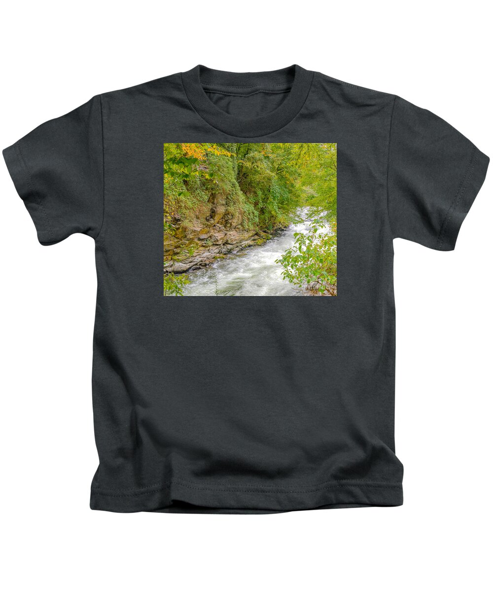 North Carolina Kids T-Shirt featuring the photograph Mountain Rapids by Elvis Vaughn
