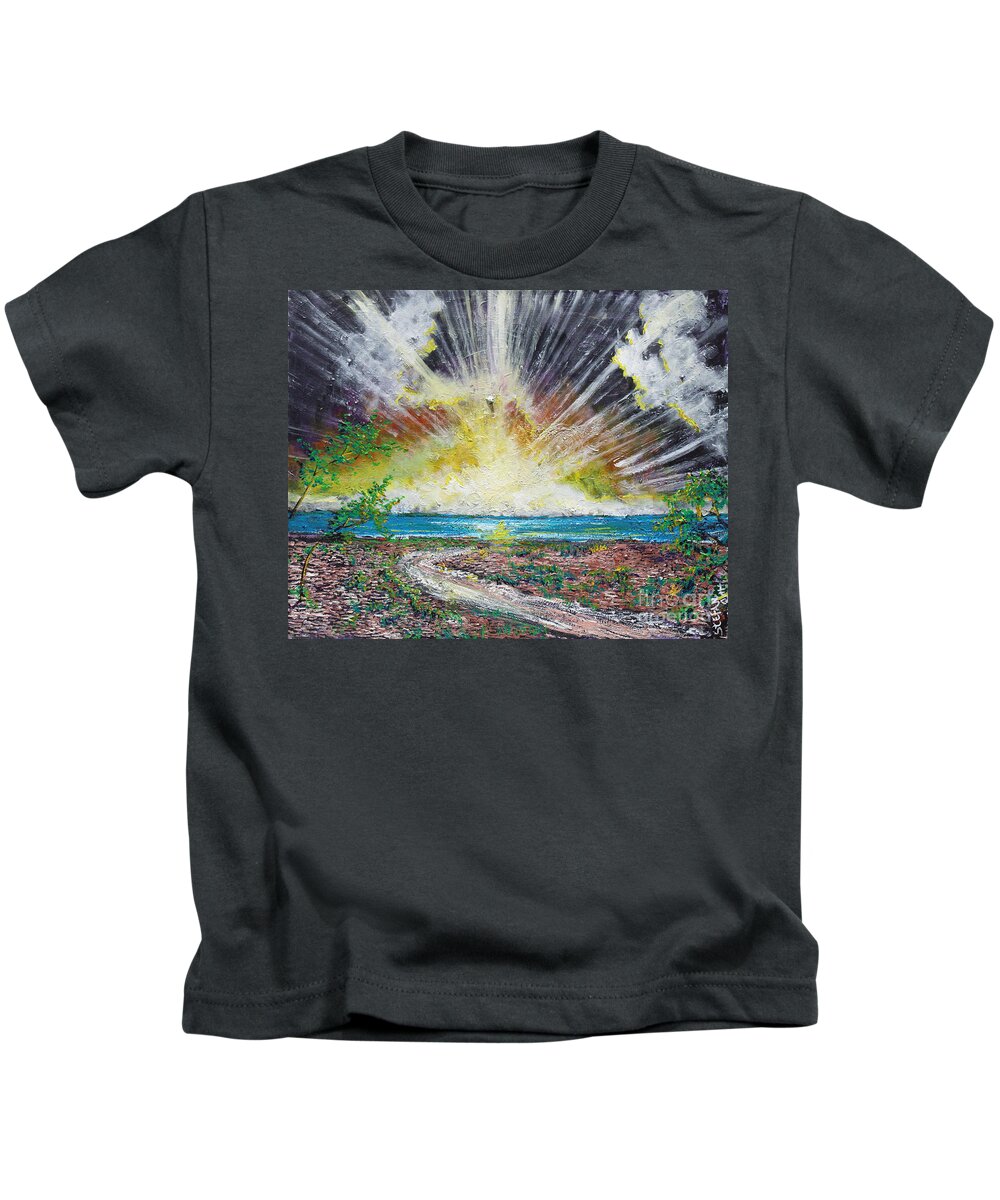 Landscape Kids T-Shirt featuring the painting My Secret Place by Stefan Duncan