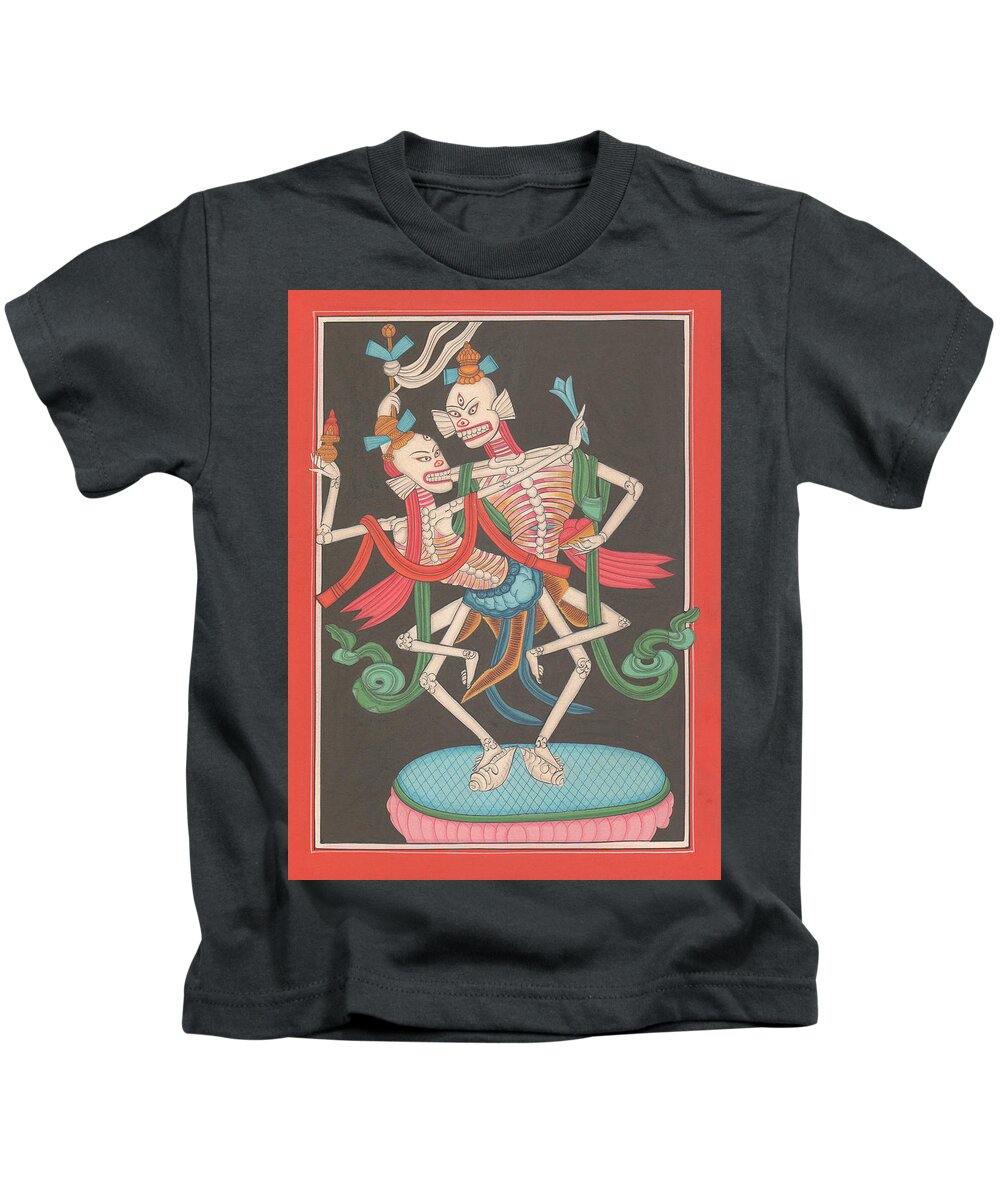 Vestlig skipper Temmelig Mysterious art Thanka Nepal Painting Dance od Shiva Shakti Folk Traditional  India Kids T-Shirt by A K Mundhra - Pixels