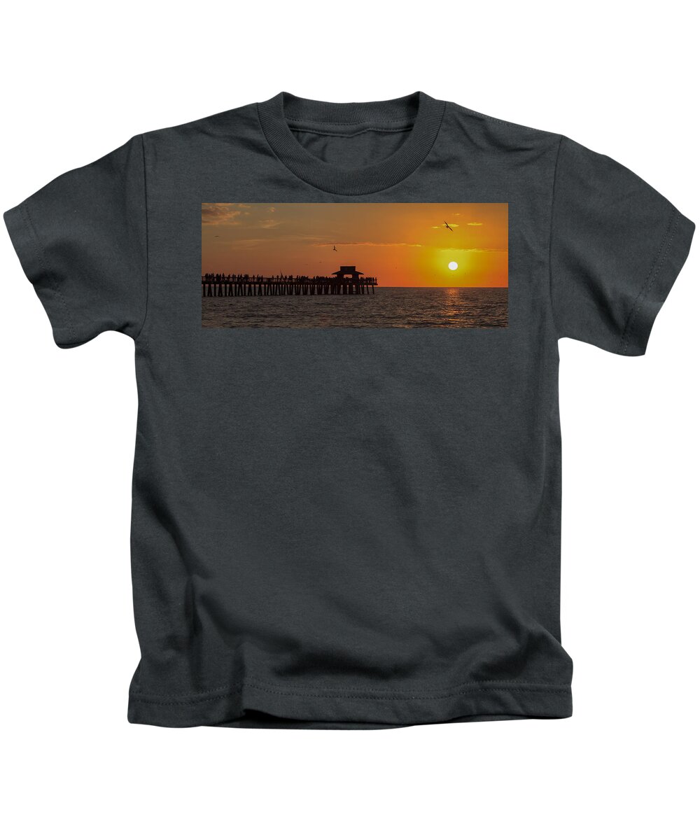 Bayshore Kids T-Shirt featuring the photograph Naples Sunset by Raul Rodriguez