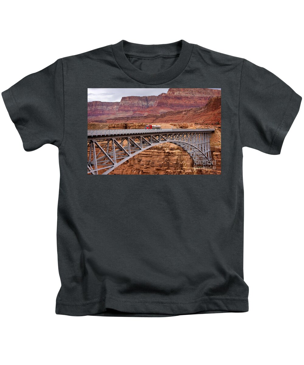 Travel Kids T-Shirt featuring the photograph Navajo Bridge by Louise Heusinkveld