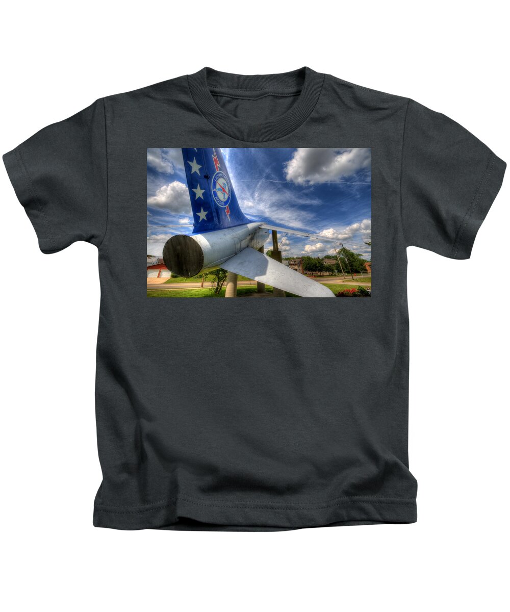 Navy Kids T-Shirt featuring the photograph Navy A-7 Fighter Static Display by David Dufresne