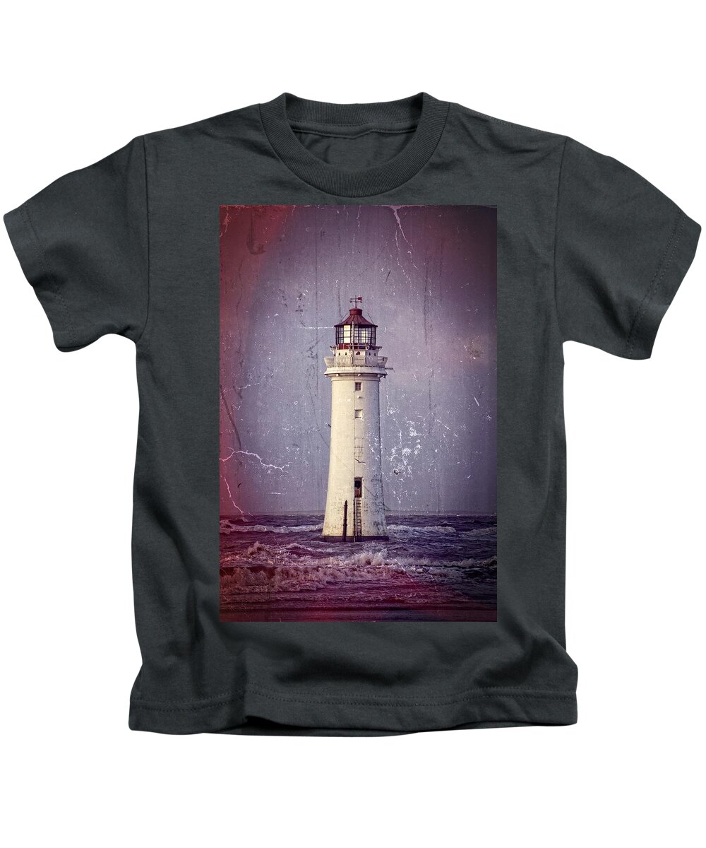 Lighthouse Kids T-Shirt featuring the photograph New Brighton Lighthouse by Spikey Mouse Photography