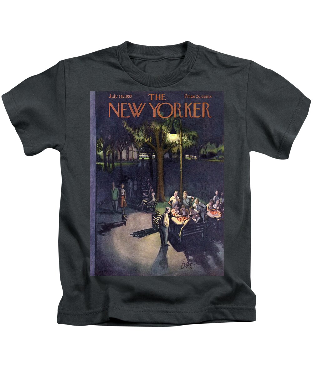 Urban Kids T-Shirt featuring the painting New Yorker July 18th, 1953 by Arthur Getz
