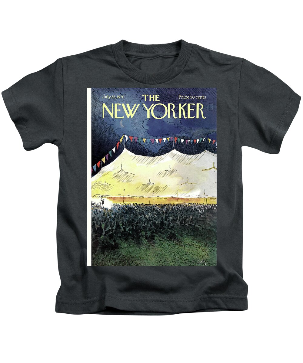 Arthur Getz Agt Kids T-Shirt featuring the painting New Yorker July 25th, 1970 by Arthur Getz