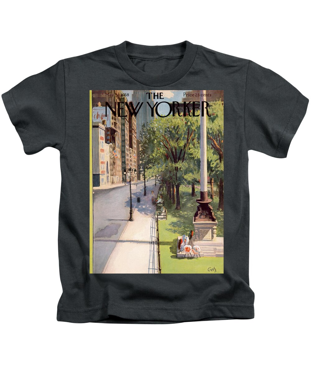 Arthur Getz Agt Kids T-Shirt featuring the painting New Yorker May 31st, 1958 by Arthur Getz