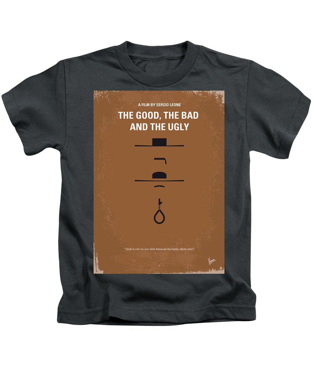 The Good The Bad The Ugly Kids T-Shirt featuring the digital art No090 My The Good The Bad The Ugly minimal movie poster by Chungkong Art