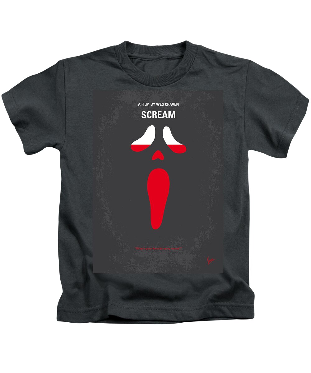 Scream Kids T-Shirt featuring the digital art No121 My SCREAM minimal movie poster by Chungkong Art