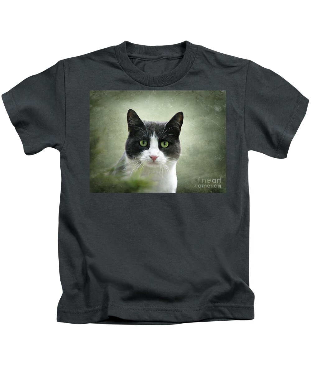 Cats Kids T-Shirt featuring the photograph Nobody knows the troubles I've seen by Ellen Cotton