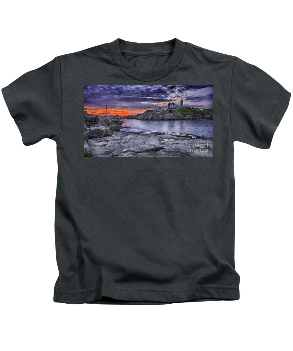 Atlantic Kids T-Shirt featuring the photograph Nubble lighthouse maine by Steven Ralser