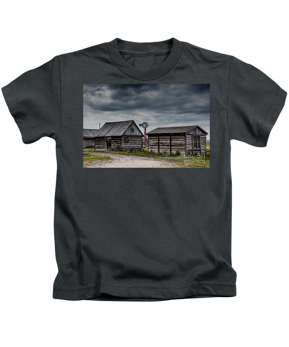 Old Town Upton Wyoming Kids T-Shirt featuring the photograph Old Town Upton Wyoming by Debra Martz