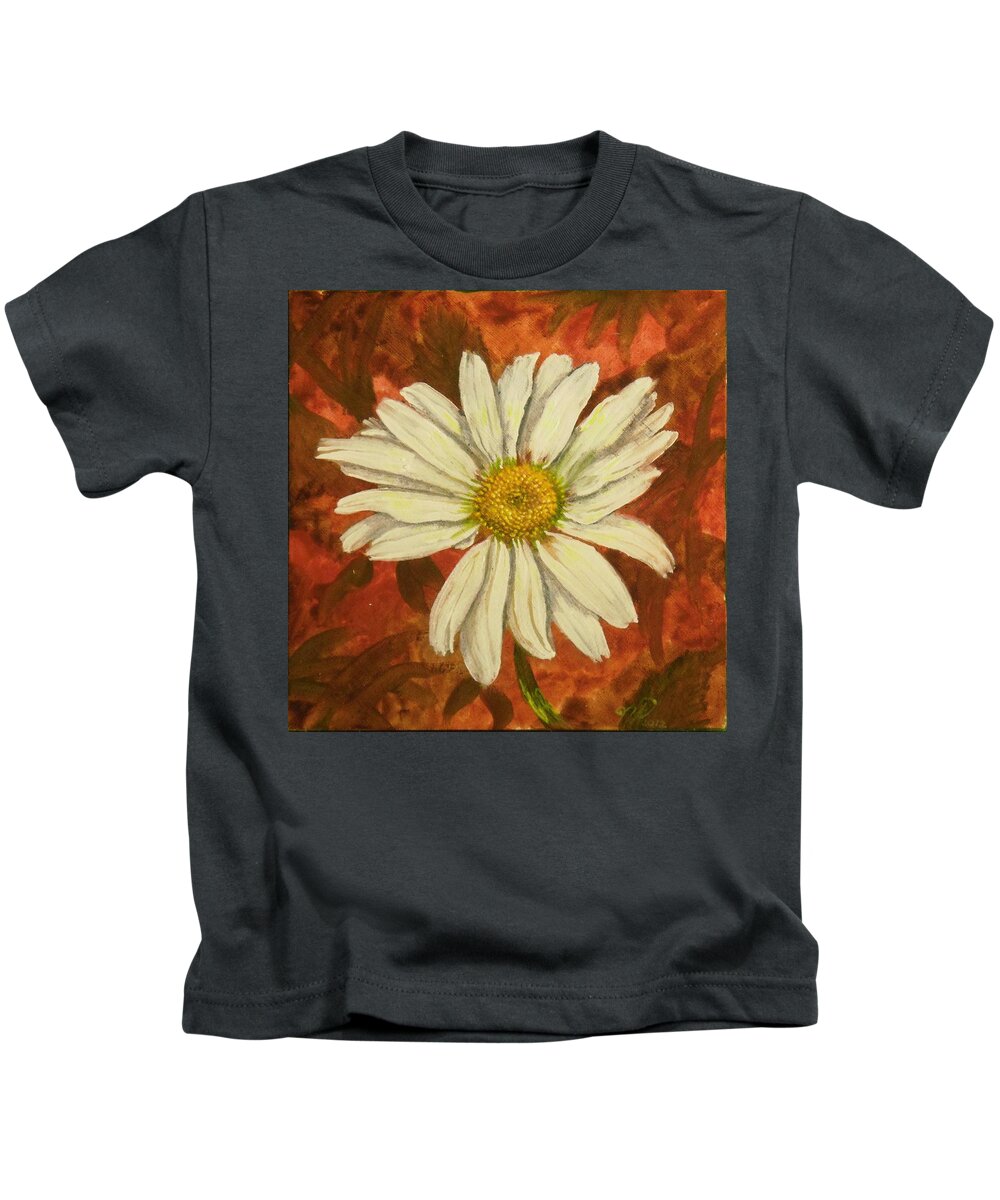 Daisy Kids T-Shirt featuring the painting One Yorktown Daisy by Nicole Angell