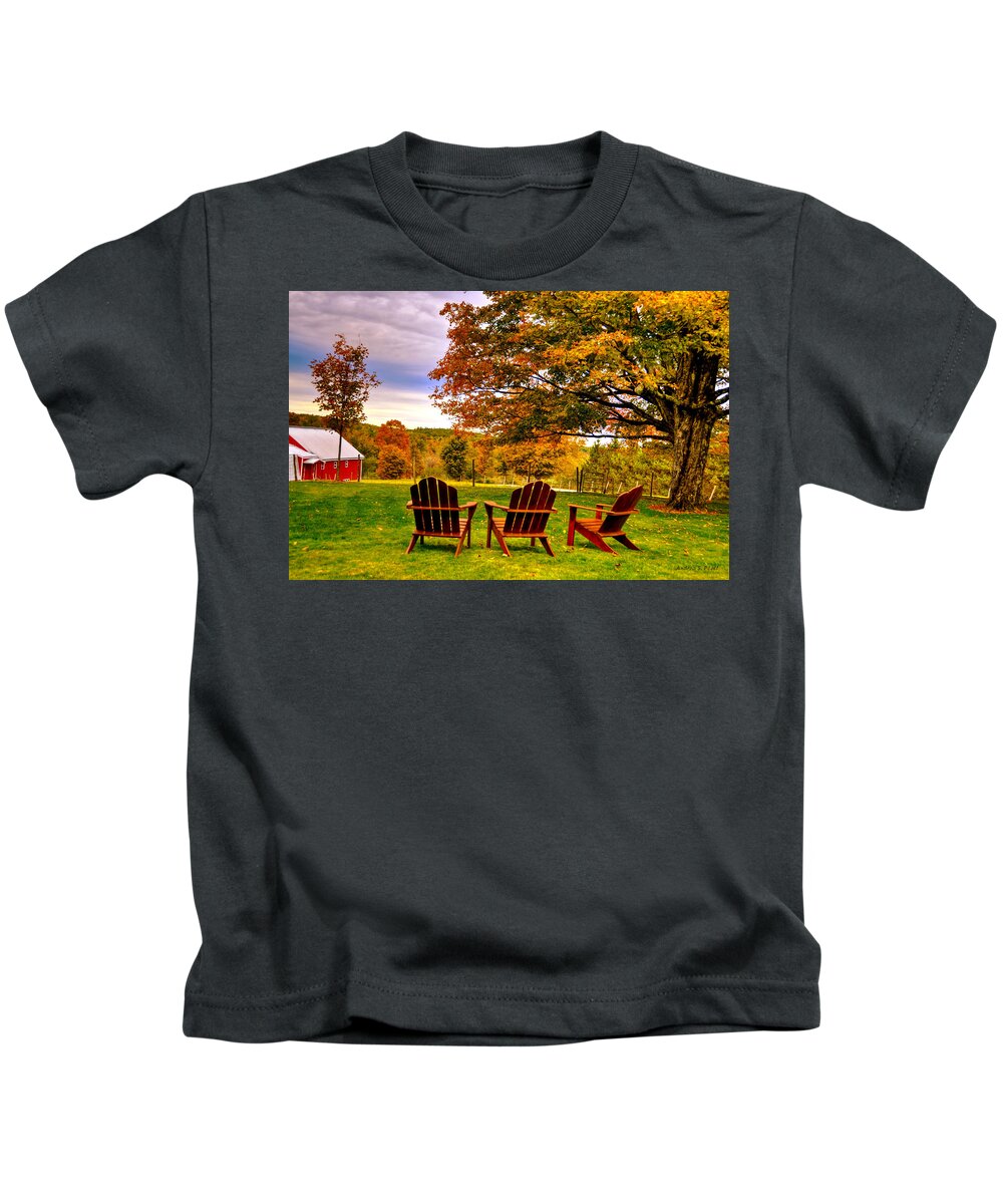 Adirondacks Kids T-Shirt featuring the photograph Open Seating by Andrea Platt