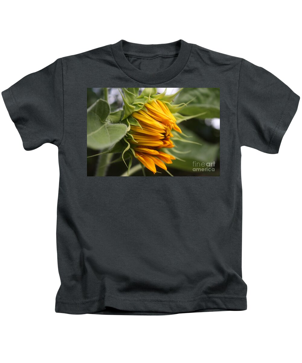 Flower Kids T-Shirt featuring the digital art Opening Sunflower by Alexander Butler