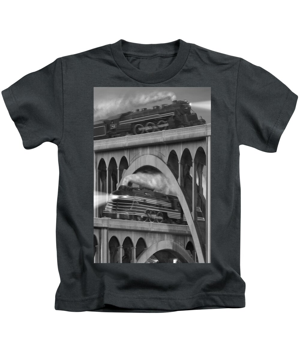 Transportation Kids T-Shirt featuring the photograph Over and Under by Mike McGlothlen