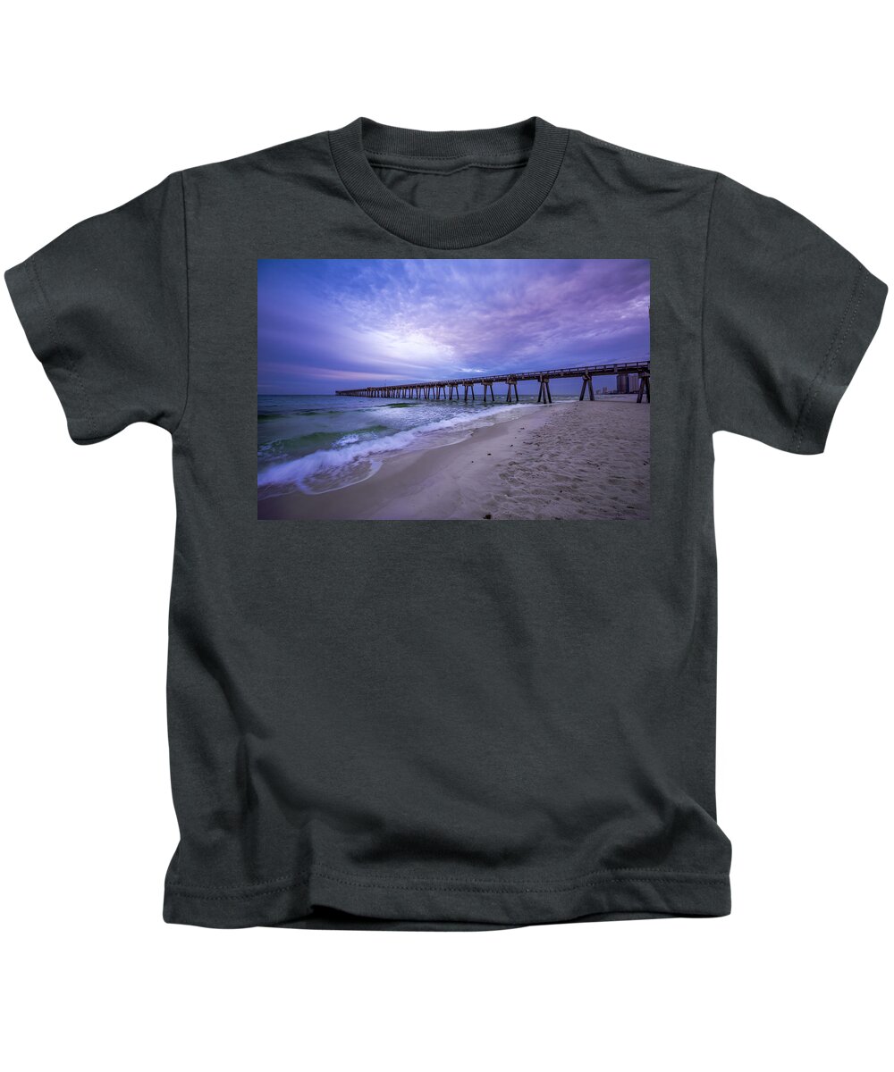Beach Kids T-Shirt featuring the photograph Panama City Beach Pier in the Morning by David Morefield