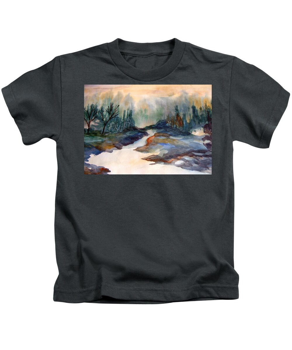 Landscape Kids T-Shirt featuring the painting Pappa's Place by Kim Shuckhart Gunns