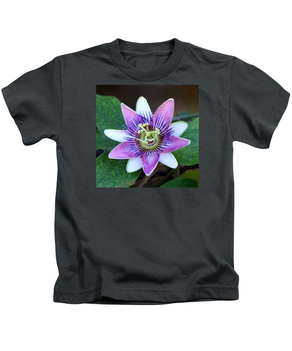 Passion Flower Kids T-Shirt featuring the photograph Passion Flower by Art Block Collections