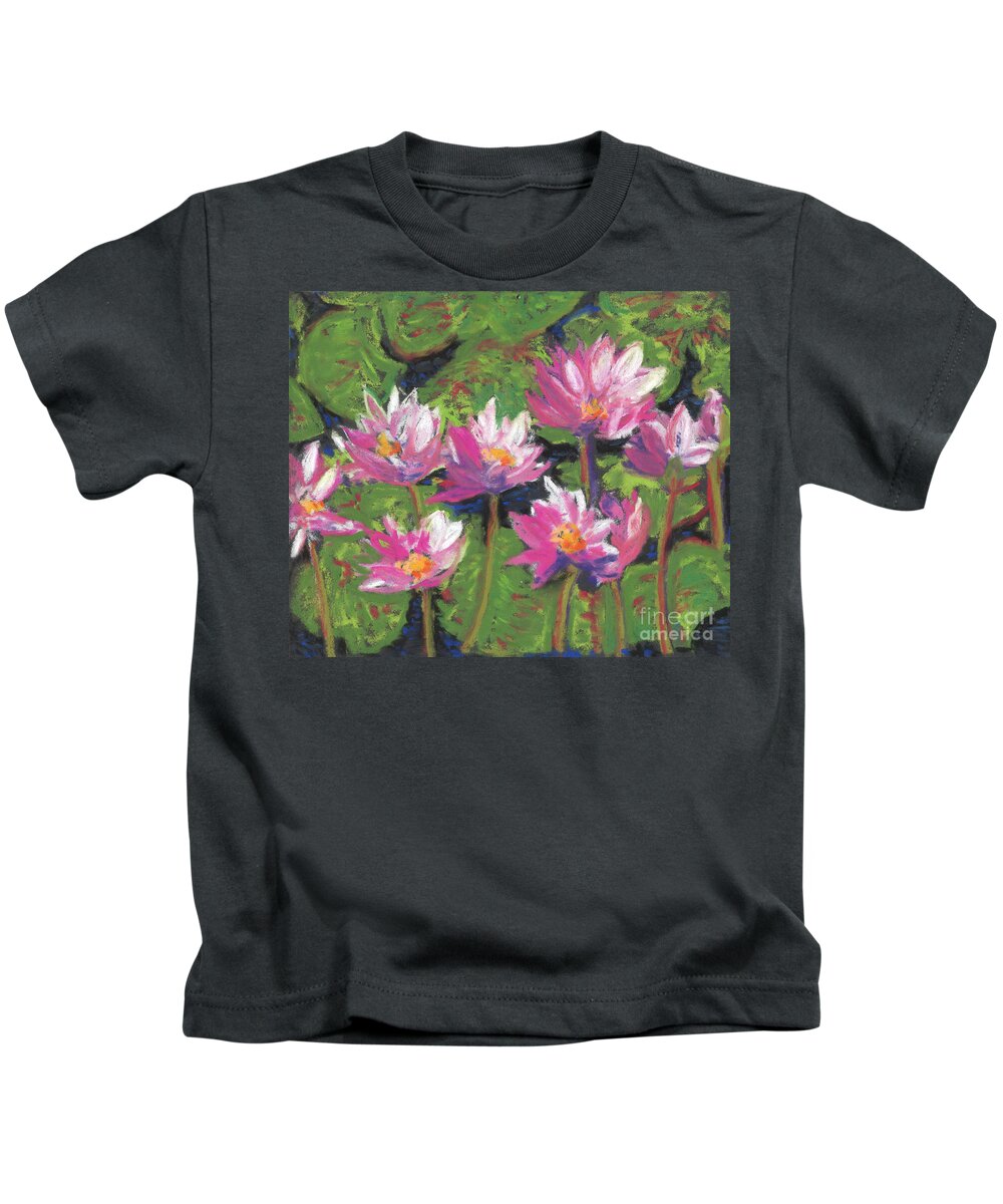 Pastel Kids T-Shirt featuring the painting Pastel Water Lilies I by Vicki Baun Barry