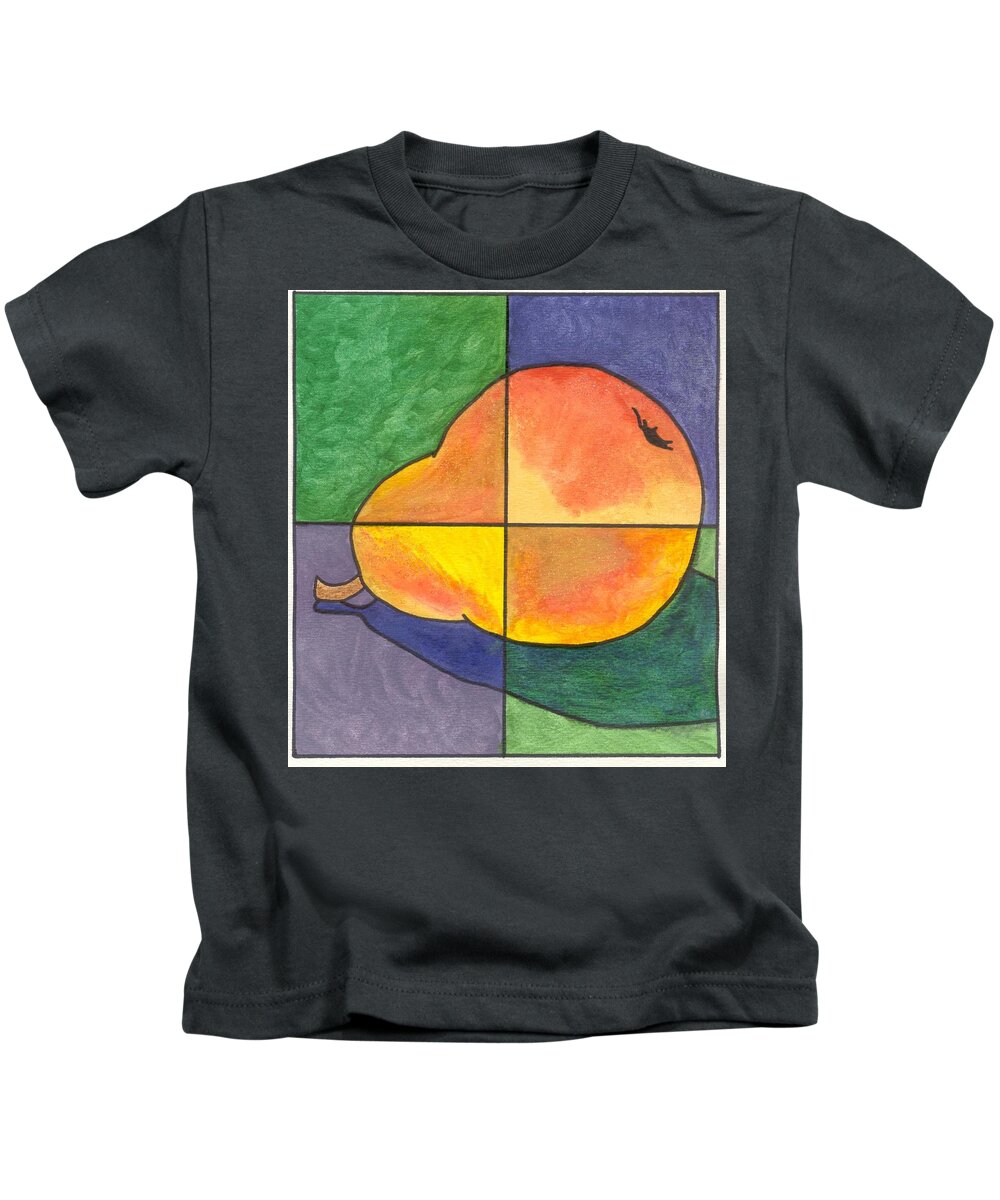 Pear Kids T-Shirt featuring the painting Pear II by Micah Guenther