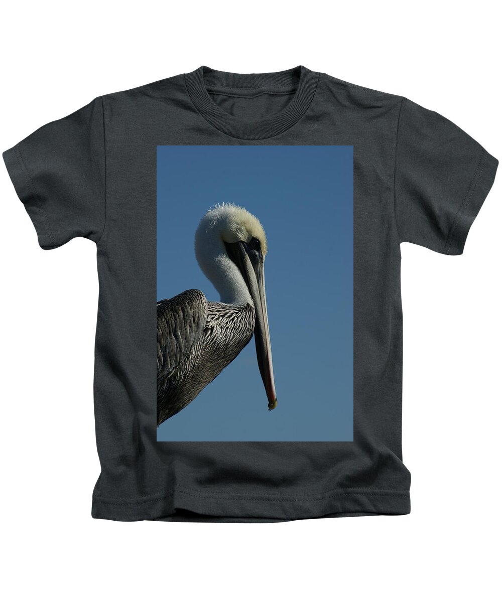 Brown Pelican Kids T-Shirt featuring the photograph Pelican Profile 2 by Ernest Echols