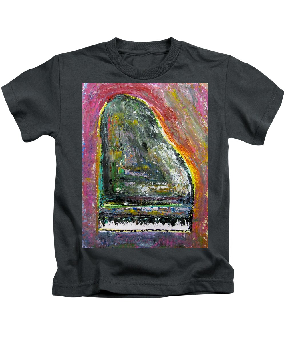 Impressionist Kids T-Shirt featuring the painting Piano Red by Anita Burgermeister