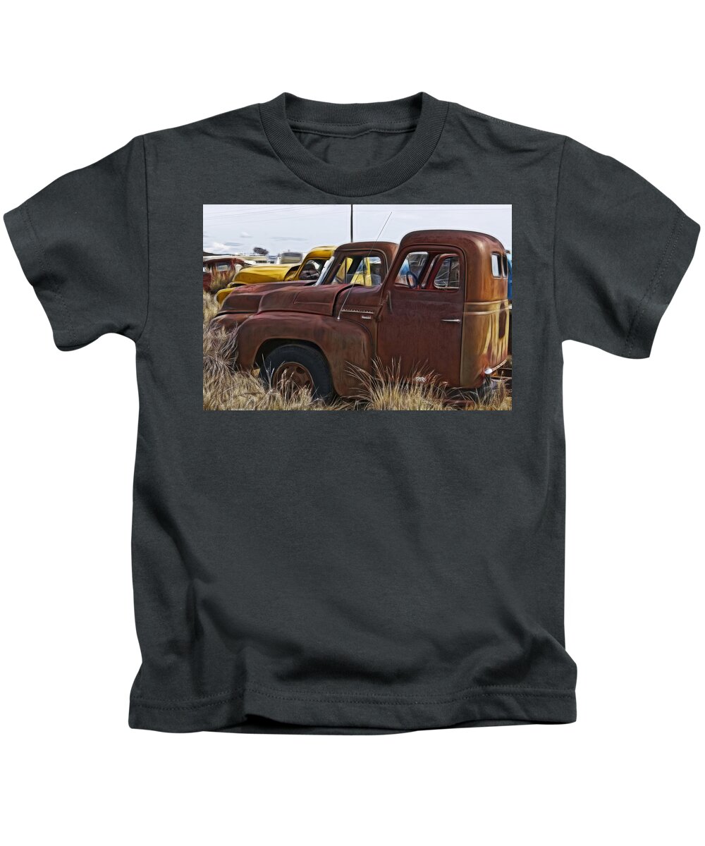 Pickup Cabs 2 Kids T-Shirt featuring the photograph Pickup Cabs 2 by Wes and Dotty Weber