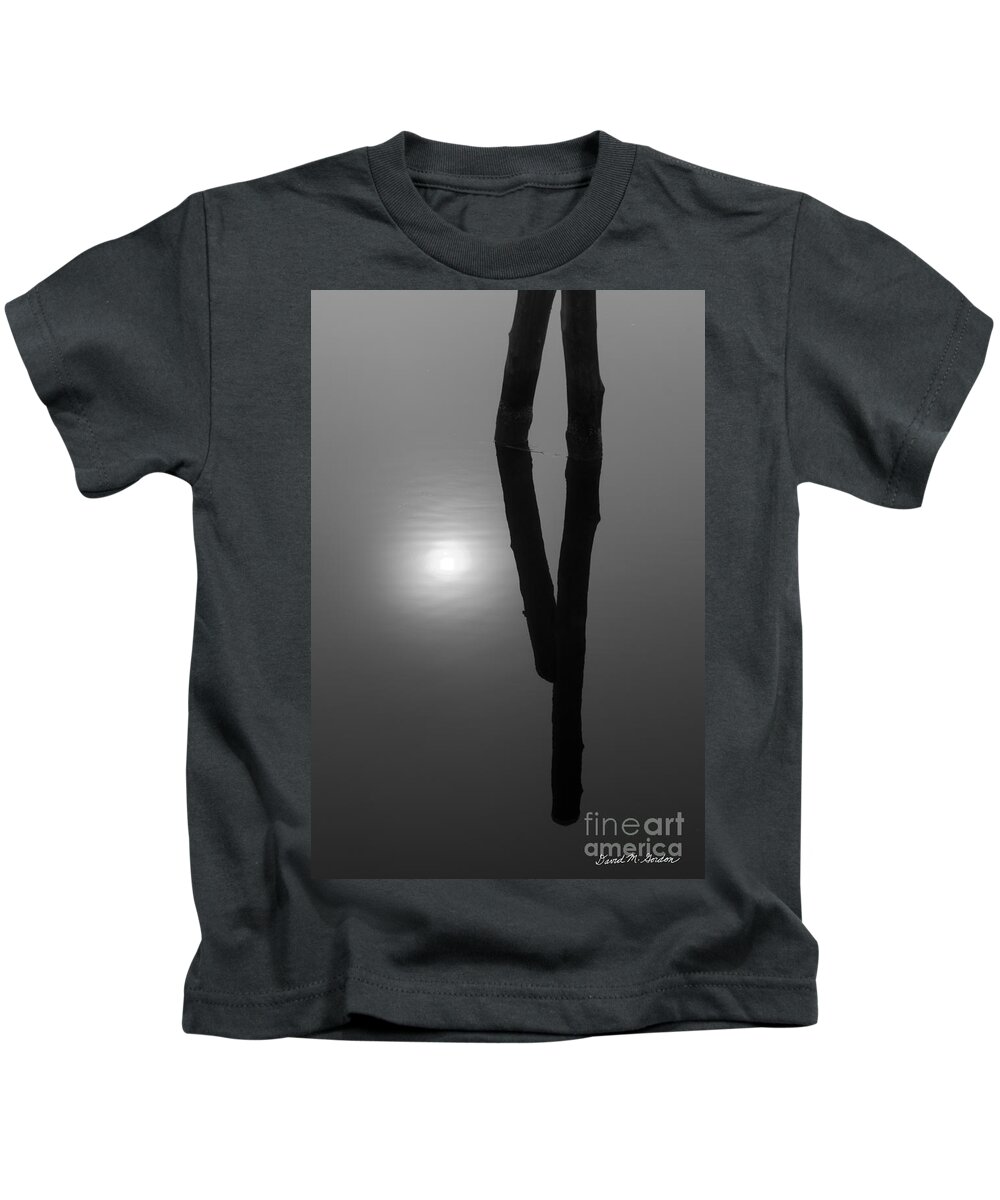 Pilings Kids T-Shirt featuring the photograph Pilings and Sun Reflections by David Gordon
