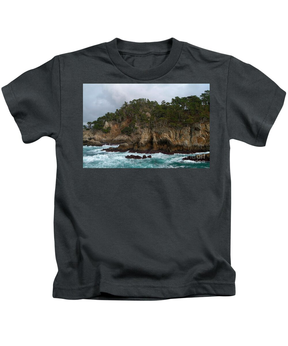 Point Lobos Kids T-Shirt featuring the photograph Point Lobos Coastal View by Charlene Mitchell