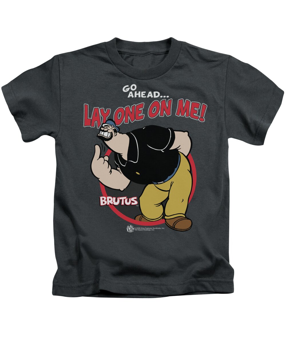 Popeye Kids T-Shirt featuring the digital art Popeye - Lay One On Me by Brand A