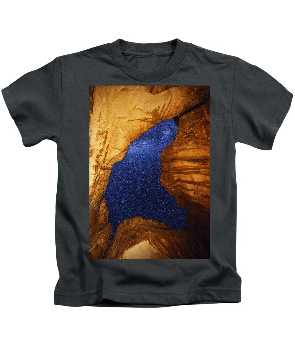 Arches National Park Kids T-Shirt featuring the photograph Portal to the Heavens by Darren White