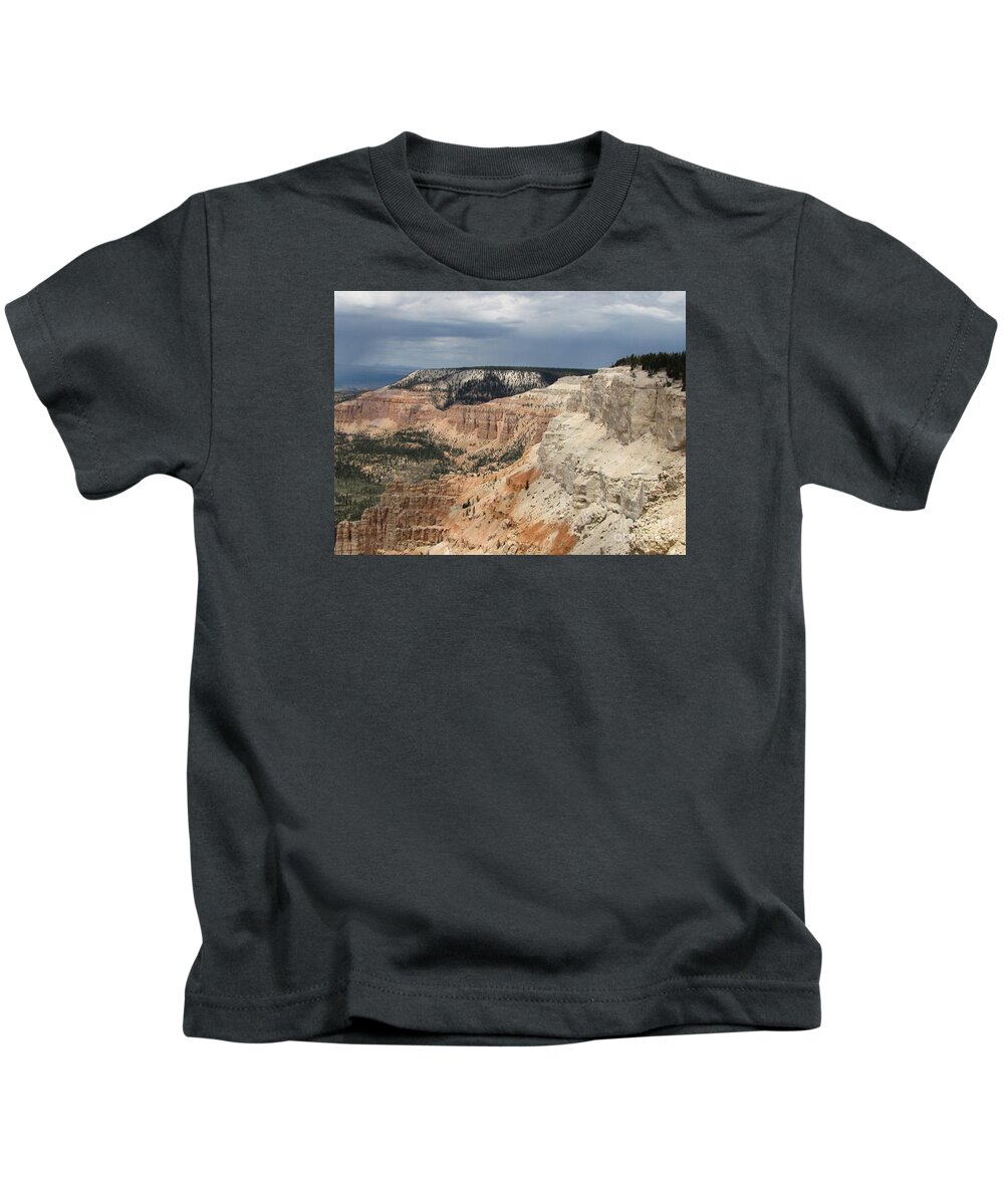 Utah Kids T-Shirt featuring the photograph Powell Point - Pink and White Cliffs by Sheryl Young