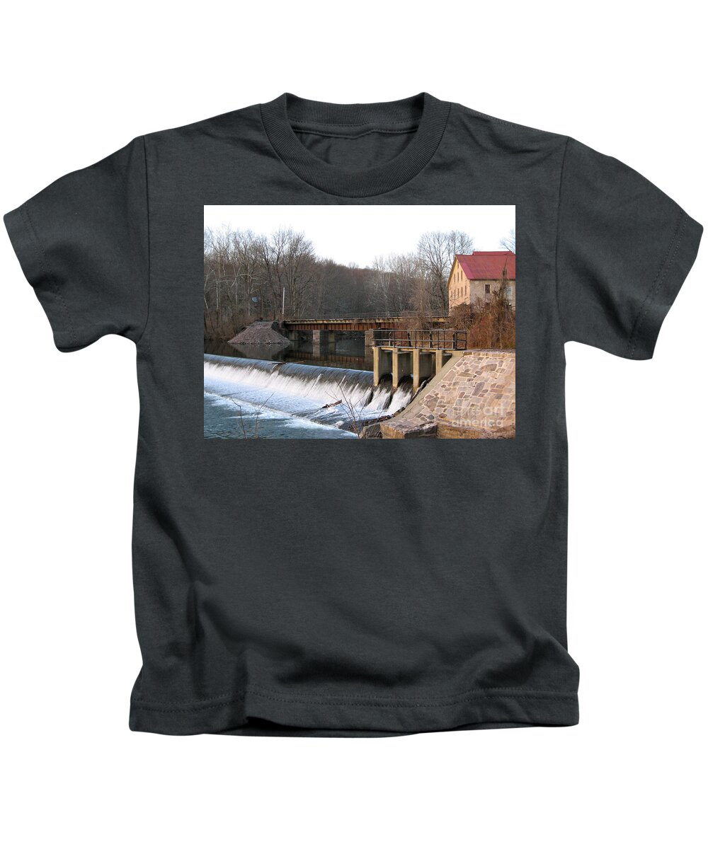 Delaware Canal Kids T-Shirt featuring the photograph Prallsville Mill by Christopher Plummer
