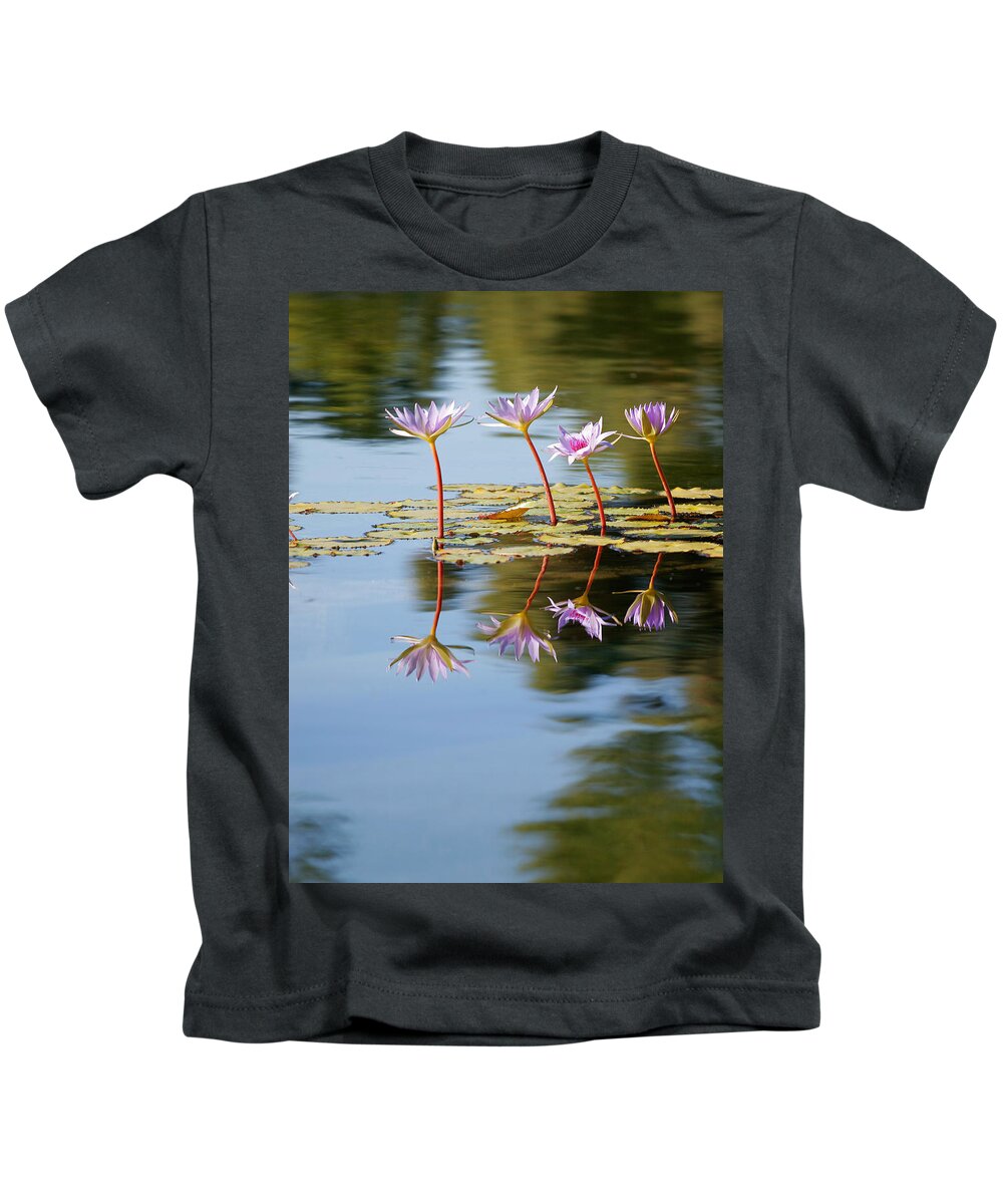 Lillies Kids T-Shirt featuring the photograph Purple Lillies by Peter Tellone