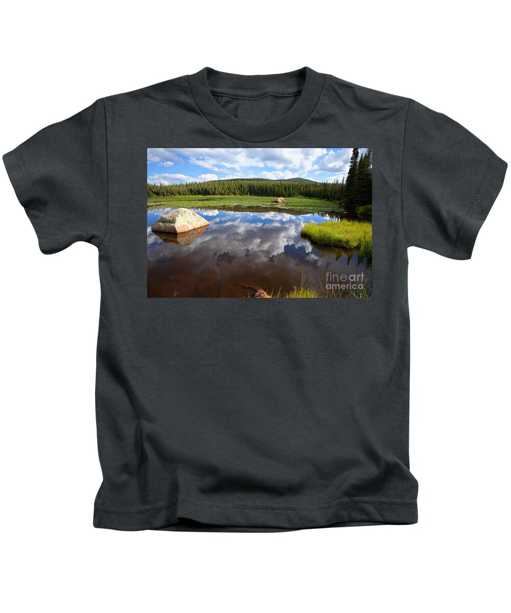 Red Rock Lake Photograph Kids T-Shirt featuring the photograph Red Rock Lake Reflection by Jim Garrison