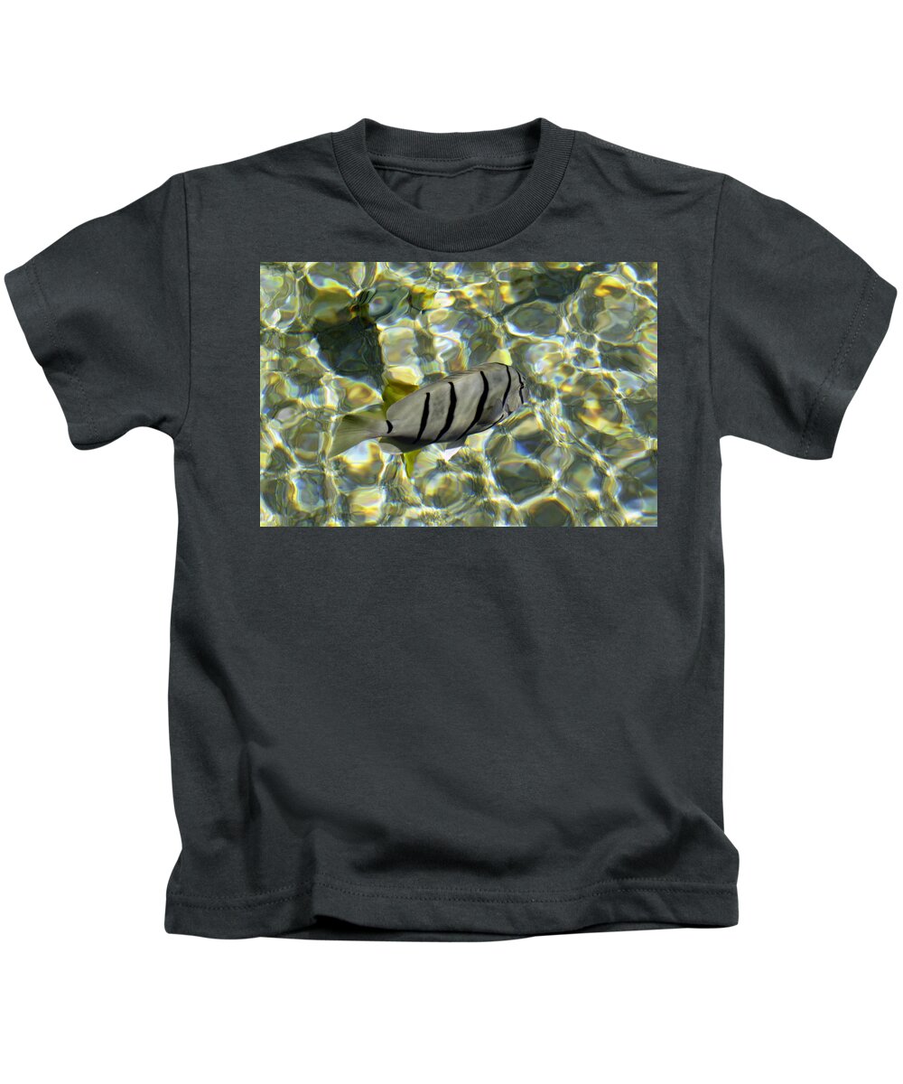 Pattern Kids T-Shirt featuring the photograph Reflection Fish by Bob Slitzan