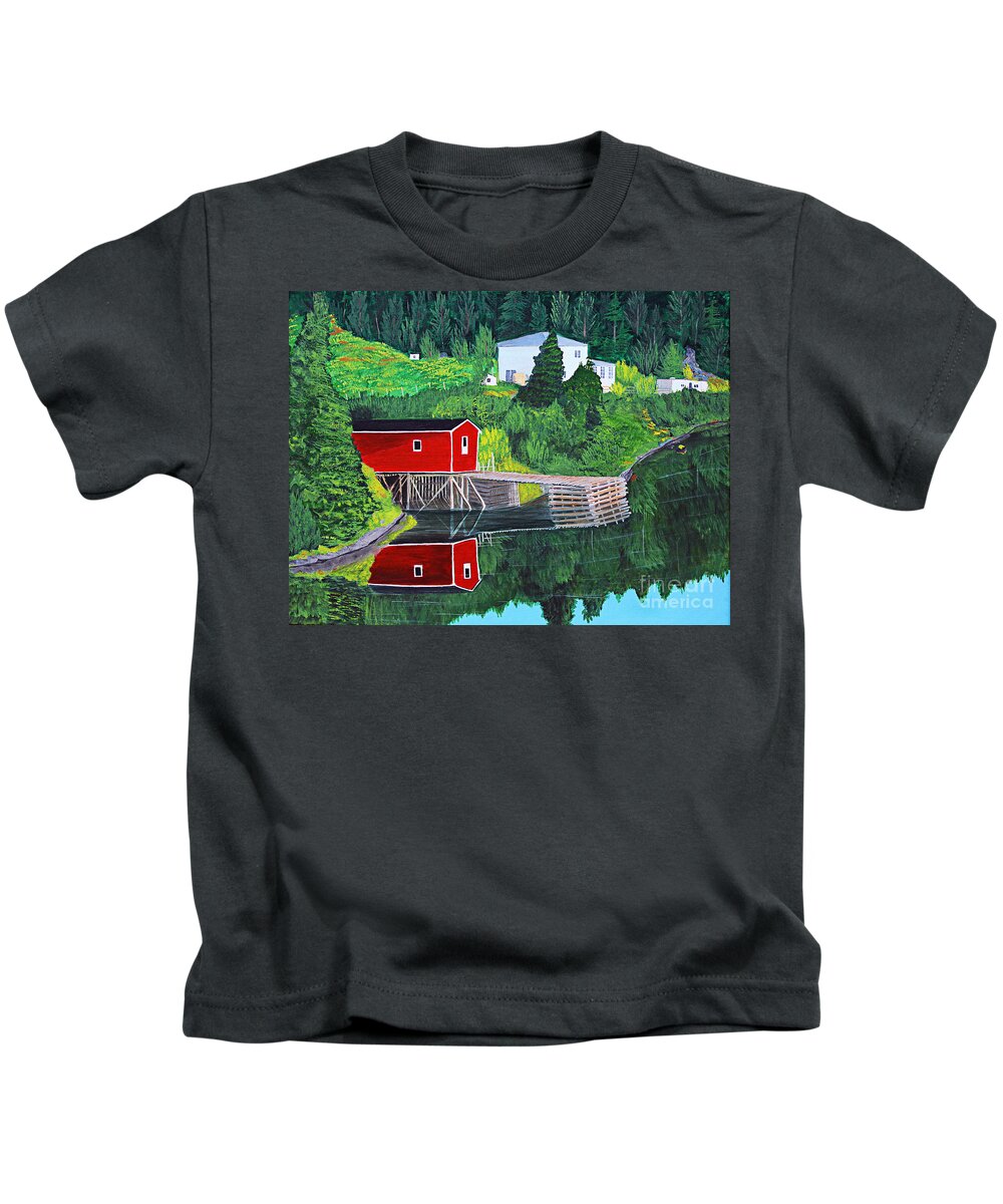 Reflections Kids T-Shirt featuring the painting Reflections by Barbara A Griffin