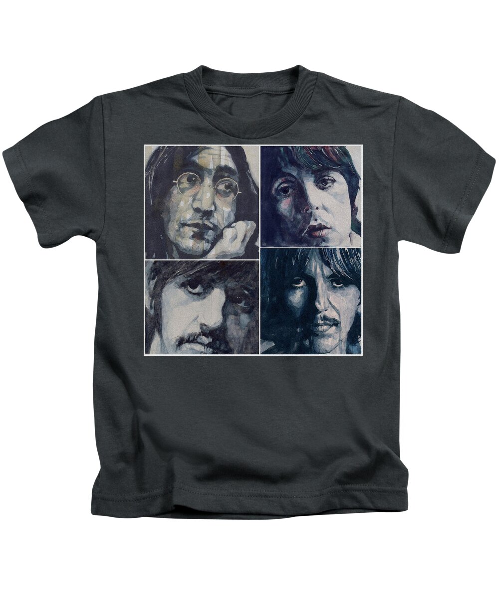 The Beatles Kids T-Shirt featuring the painting Reunion by Paul Lovering