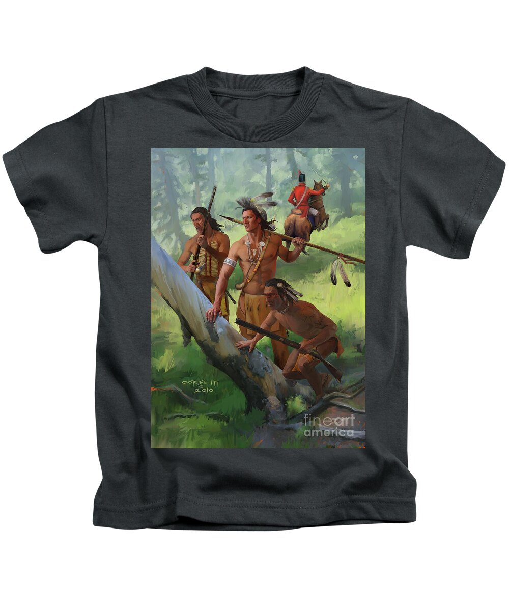  Indian Kids T-Shirt featuring the painting Ride away by Robert Corsetti