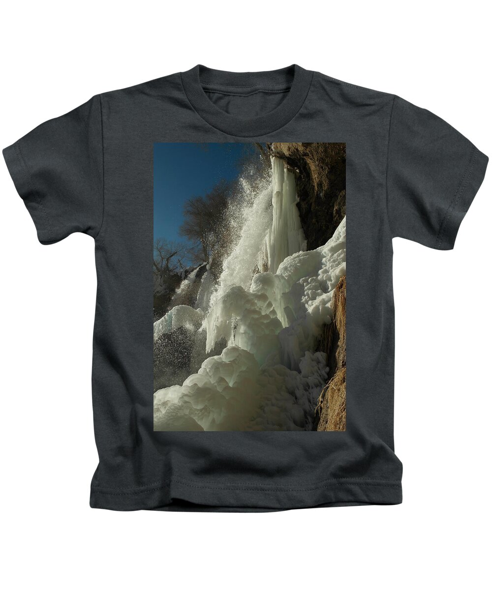 Waterfalls Kids T-Shirt featuring the photograph Rifle Falls Colorado by Jeff Swan