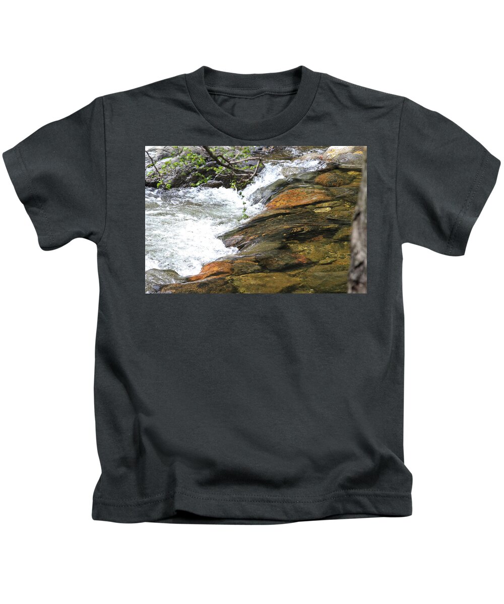 Nature Kids T-Shirt featuring the photograph River Flow by Noa Mohlabane