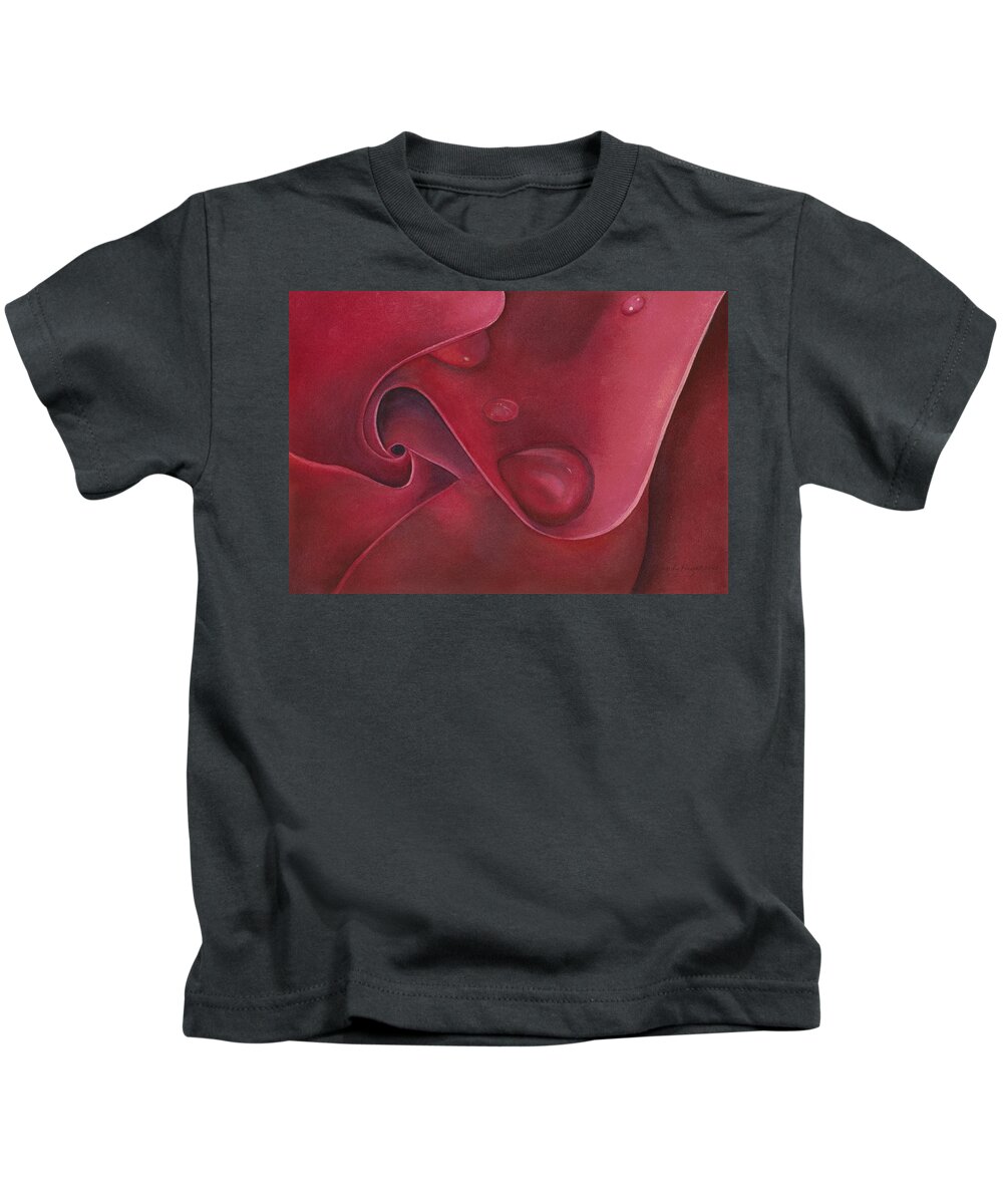 Rose Kids T-Shirt featuring the painting Rose Drop by Sandy Haight