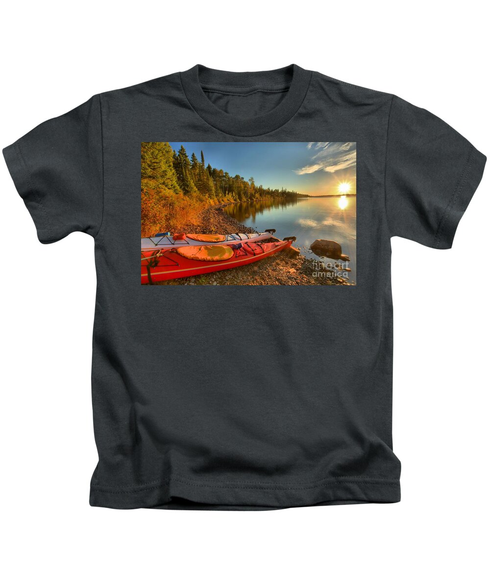Isle Royale National Park Kids T-Shirt featuring the photograph Royale Sunrise by Adam Jewell