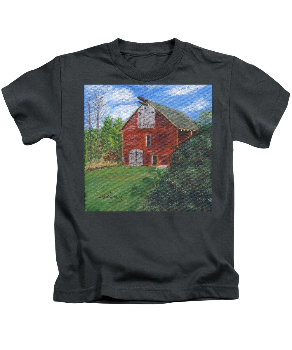 Barn Kids T-Shirt featuring the painting Ruth's Barn by Linda Feinberg