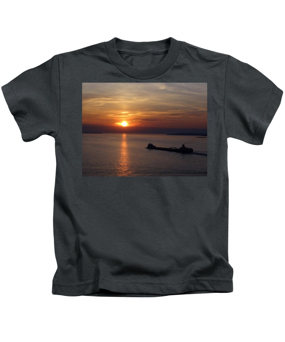 Boat Kids T-Shirt featuring the photograph Sailing Into the Sunset by Keith Stokes