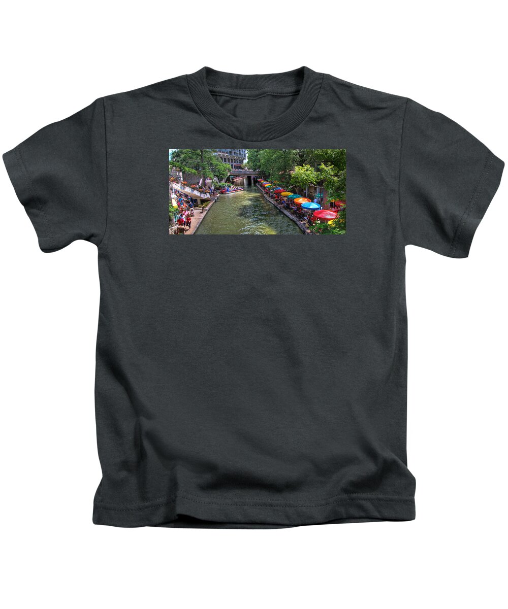 San Antonio Kids T-Shirt featuring the photograph San Antonio Riverwalk by Robert Bellomy