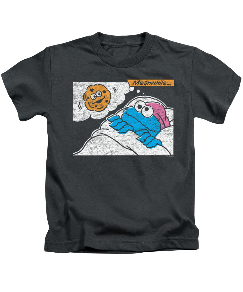  Kids T-Shirt featuring the digital art Sesame Street - Meanwhile by Brand A
