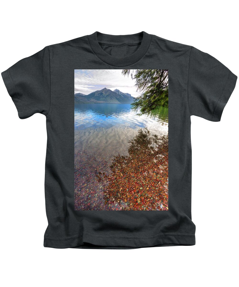 Colored Rocks Kids T-Shirt featuring the photograph Shadow Pebbles by David Andersen