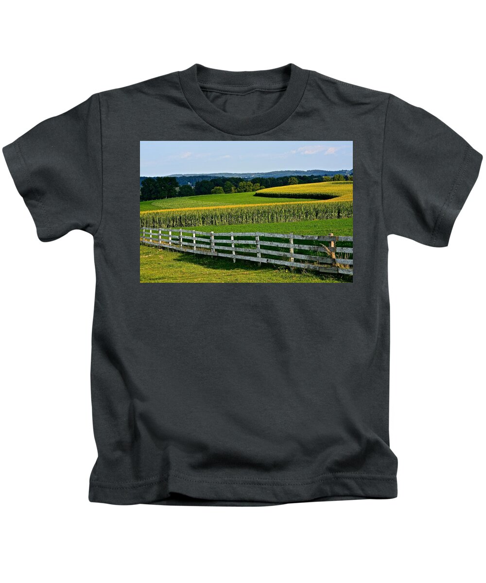 Amish Kids T-Shirt featuring the photograph Shapely Cornfield by Tana Reiff
