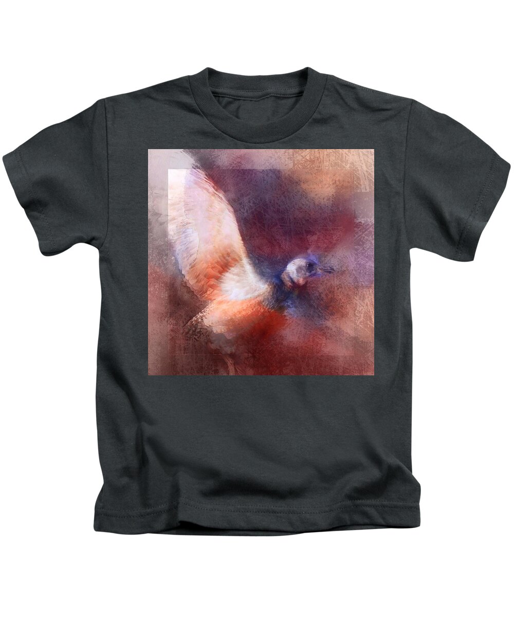 Bird Kids T-Shirt featuring the photograph She dreams of wind by Suzy Norris